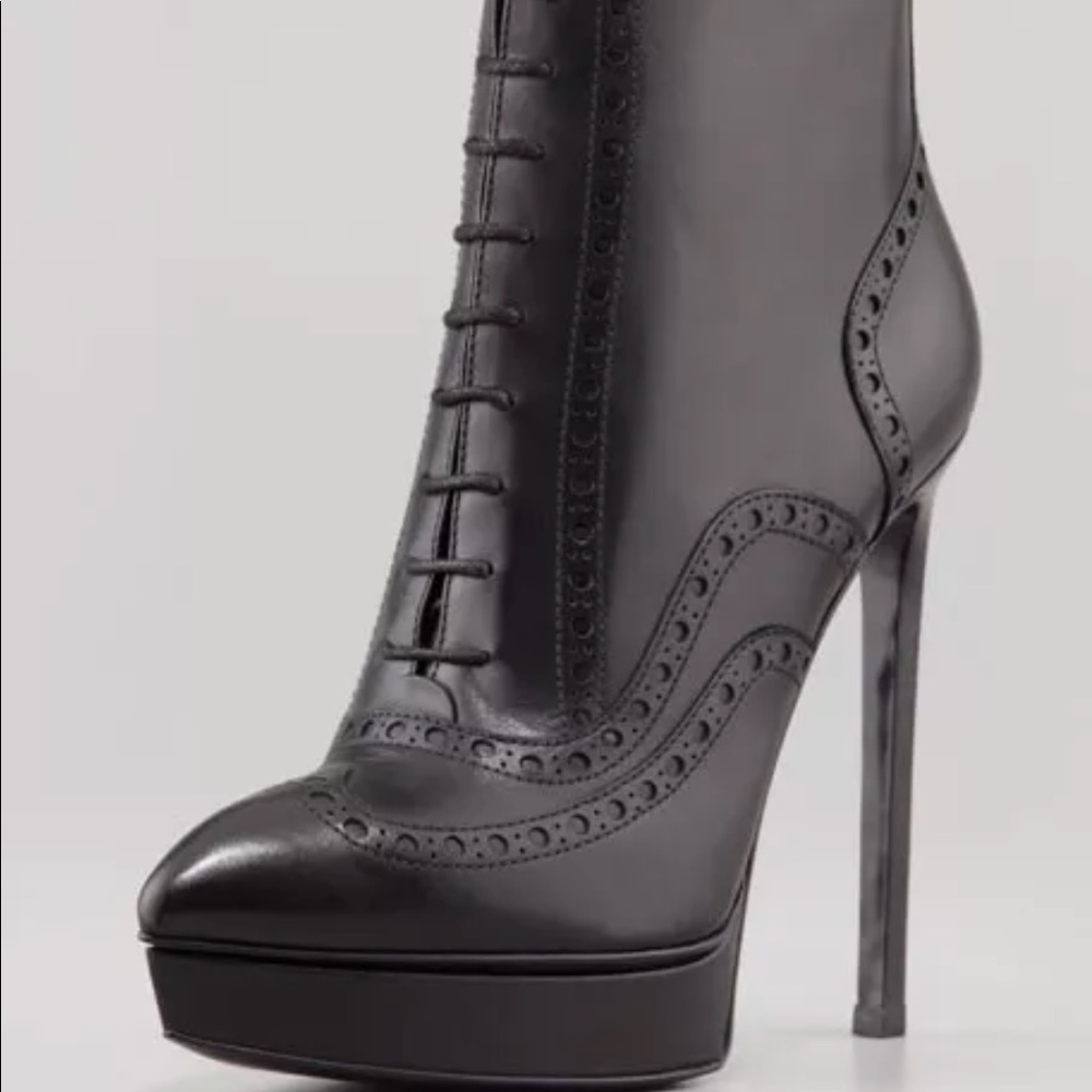 YSL Saint Laurent JANIS oxford lace up boot, Sz 37